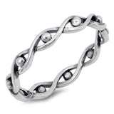 Sterling Silver Oxidized Infinity Shaped Plain RingsAnd Face Height 3mm