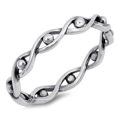 Sterling Silver Oxidized Infinity Shaped Plain RingsAnd Face Height 3mm