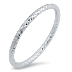 Sterling Silver Thin Diamond Cut Shaped Plain RingsAnd Face Height 1.5mm
