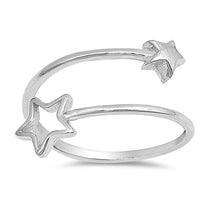 Load image into Gallery viewer, Sterling Silver Open Star Shaped Plain Rings and Face Height 10mm