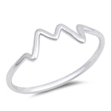 Sterling Silver igh Polished Zig Zag Shaped Plain RingsAnd Face Height 6mm