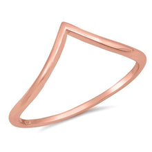 Load image into Gallery viewer, Sterling Silver Rose Gold Plated V Shape Plain RingsAnd Face Height 8mm