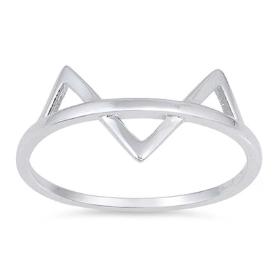Sterling Silver Traingle Shaped Plain RingsAnd Face Height 10mm
