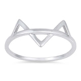 Sterling Silver Traingle Shaped Plain RingsAnd Face Height 10mm