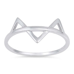 Sterling Silver Traingle Shaped Plain RingsAnd Face Height 10mm