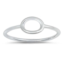 Load image into Gallery viewer, Sterling Silver Open Opal Shaped Plain RingsAnd Face Height 7mm
