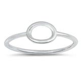 Sterling Silver Open Opal Shaped Plain RingsAnd Face Height 7mm