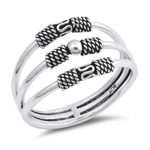 Load image into Gallery viewer, Sterling Silver Three Line Shaped Plain RingsAnd Face Height 12mm
