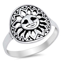 Load image into Gallery viewer, Sterling Silver Sun Shaped Plain RingsAnd Face Height 10mm