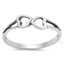 Load image into Gallery viewer, Sterling Silver Hearts Shaped Plain RingsAnd Face Height 5mm