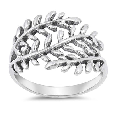 Sterling Silver Wraparound Leaf Shaped Plain RingsAnd Face Height 14mm