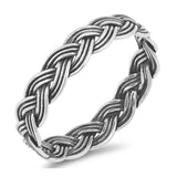 Sterling Silver Braided Rope Shaped Plain RingsAnd Face Height 5mm