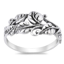 Load image into Gallery viewer, Sterling Silver Leaf Shaped Plain RingsAnd Face Height 10mm