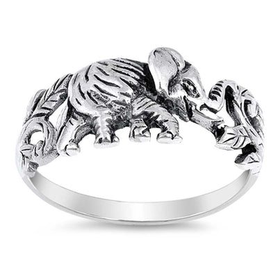 Sterling Silver Elephant Shaped Plain RingsAnd Face Height 9mm