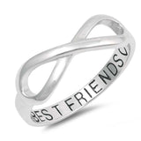 Sterling Silver Best Friends Infinity Shaped Plain RingsAnd Face Height 6mm