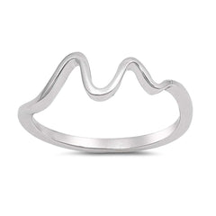 Sterling Silver Waves Shaped Plain RingsAnd Face Height 7mm