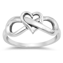 Load image into Gallery viewer, Sterling Silver Heart Infinity Shaped Plain RingsAnd Face Height 8mm