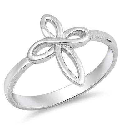 Sterling Silver Cross Shaped Plain RingsAnd Face Height 14mm