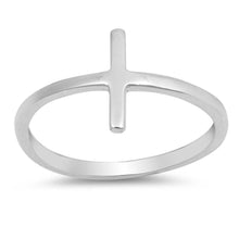 Load image into Gallery viewer, Sterling Silver Polished Simple Cross Shaped Plain RingsAnd Face Height 10mm