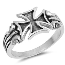 Load image into Gallery viewer, Sterling Silver Rhodium Plated Independent Cross Shaped Plain RingsAnd Face Height 11mm
