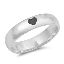 Load image into Gallery viewer, Sterling Silver Heart Imprint Shaped Plain RingsAnd Face Height 4mm