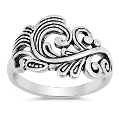 Sterling Silver Leaf Shaped Plain RingsAnd Face Height 15mm