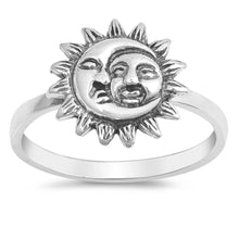 Load image into Gallery viewer, Sterling Silver Oxidized Sun And Moon Shaped Plain RingsAnd Face Height 12mm