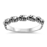 Sterling Silver Oxidize Elephants Shaped Plain RingsAnd Band Width 4mm