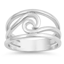 Load image into Gallery viewer, Sterling Silver High Polished Wave Shaped Plain RingsAnd Face Height 12mm