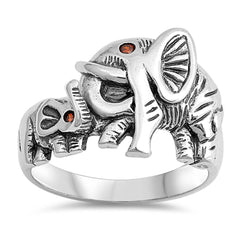 Sterling Silver Elephants Shaped Plain RingsAnd Face Height 15mm