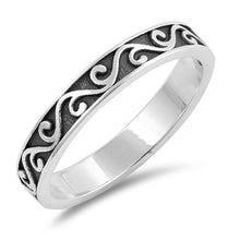 Load image into Gallery viewer, Sterling Silver Oxidized Celtic Shaped Plain RingsAnd Face Height 4mm