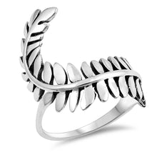 Load image into Gallery viewer, Sterling Silver Oxidized Fern Leaves Shaped Plain RingsAnd Face Height 24mm