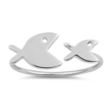 Load image into Gallery viewer, Sterling Silver Polished Fish Shaped Plain RingsAnd Face Height 9mm