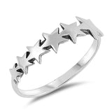 Sterling Silver Oxidized Stars Shaped Plain RingsAnd Face Height 6mm