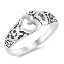 Load image into Gallery viewer, Sterling Silver Oxidized Om Sign Shaped Plain RingsAnd Face Height 8mm