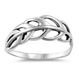 Sterling Silver Oxidized Leaf Shaped Plain RingsAnd Face Height 6mm