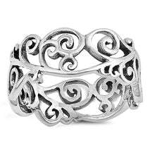 Load image into Gallery viewer, Sterling Silver Oxidized Celtic Design Shaped Plain RingsAnd Face Height 9mm