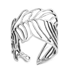 Load image into Gallery viewer, Sterling Silver Oxidized Wraparound Leaf Shaped Plain RingsAnd Face Height 19mm