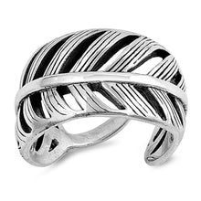 Load image into Gallery viewer, Sterling Silver Oxidized Leaf Shaped Plain RingsAnd Face Height 15mm