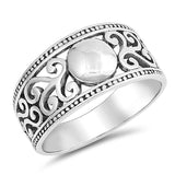 Sterling Silver Oxidized Celtic Shaped Plain Rings and Face Height 11mm