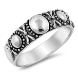 Sterling Silver Oxidized Bali Shaped Plain RingsAnd Face Height 6mm