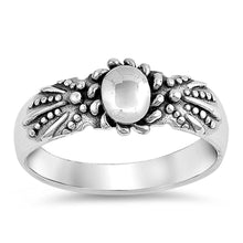 Load image into Gallery viewer, Sterling Silver Oxidized Flower Shaped Plain Rings And Face Height 8mm