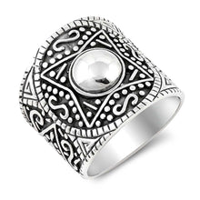 Load image into Gallery viewer, Sterling Silver Oxidized Bali Design Shaped Plain RingsAnd Face Height 22mm