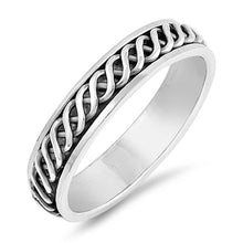 Load image into Gallery viewer, Sterling Silver Oxidized Spinner Infinity Shaped Plain RingsAnd Face Height 5mm
