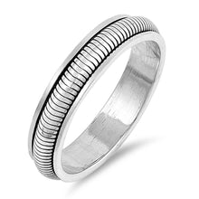 Load image into Gallery viewer, Sterling Silver Oxidized Spinner Shaped Plain RingsAnd Face Height 5mm