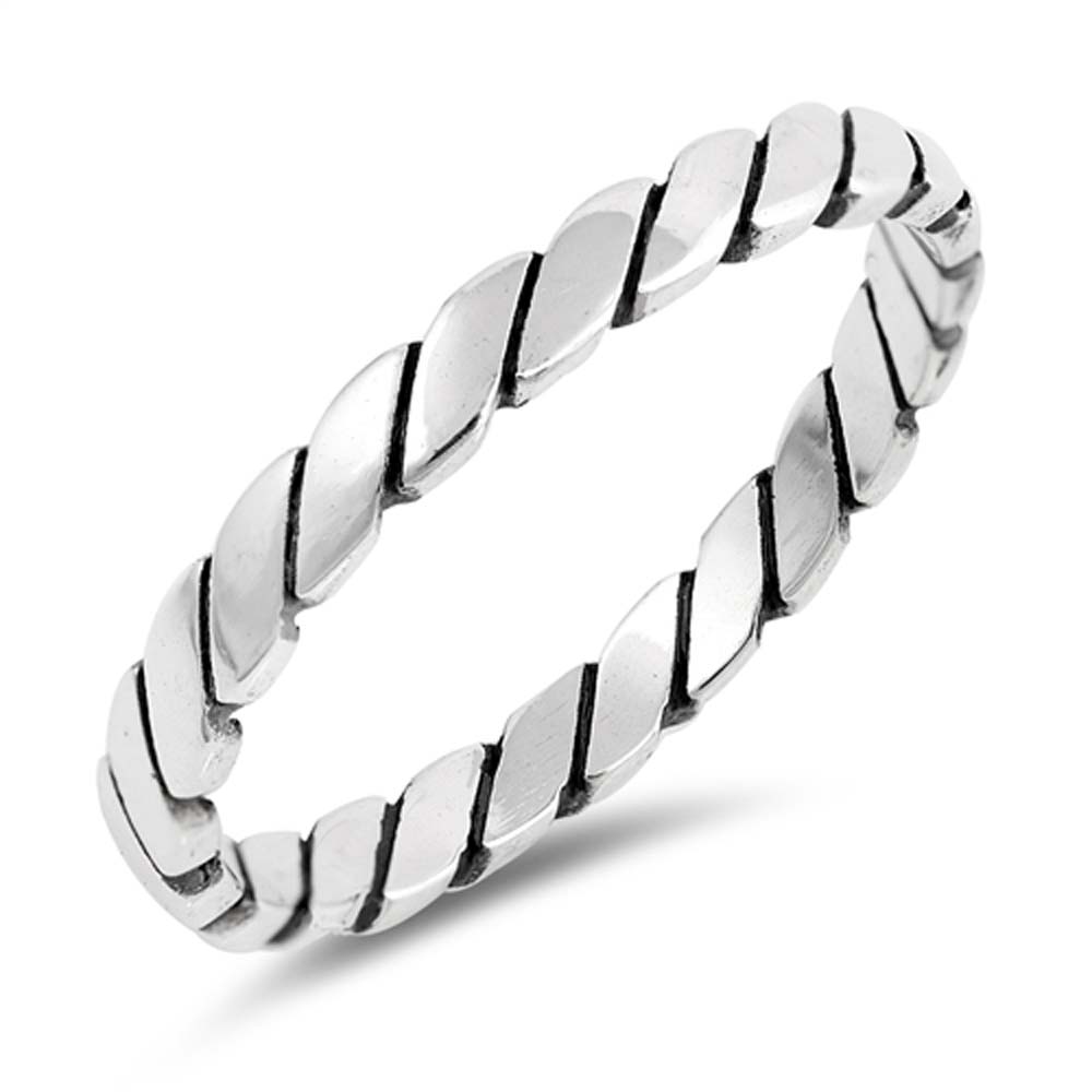 Sterling Silver Oxidized Spinner Shaped Plain RingsAnd Face Height 3mm
