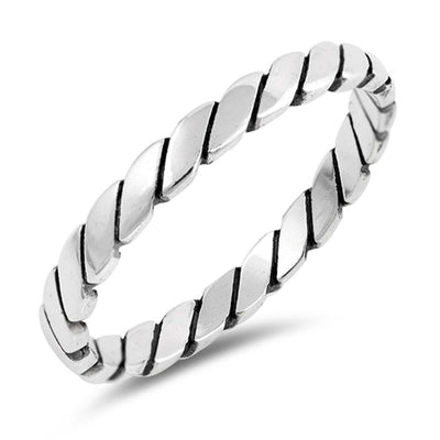 Sterling Silver Oxidized Spinner Shaped Plain RingsAnd Face Height 3mm