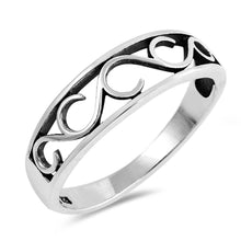 Load image into Gallery viewer, Sterling Silver Oxidized Celtic Shaped Plain RingsAnd Face Height 6mm