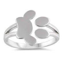 Load image into Gallery viewer, Sterling Silver Oxidized Paw Print Shaped Plain RingsAnd Face Height 5mm