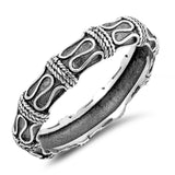 Sterling Silver Oxidized Bali Band Shaped Plain RingsAnd Face Height 5mm